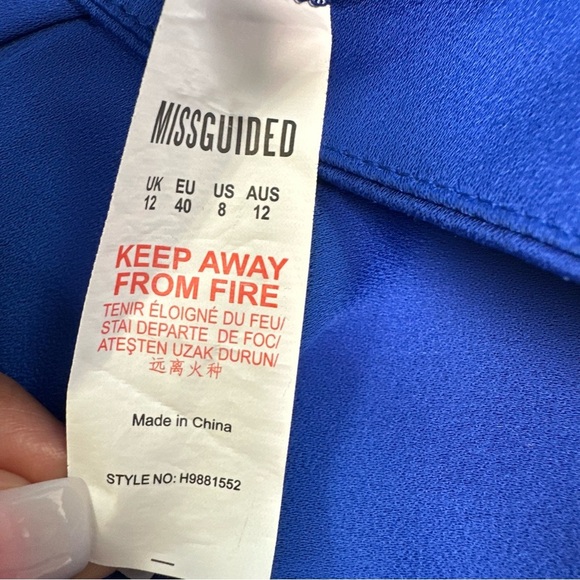 Missguided Casual Women's High Waist Royal Blue Neutral Shorts with Side Zipper - Picture 8 of 9